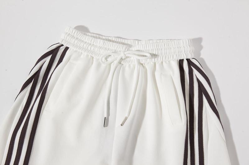 Flooo Loose Wide Leg Striped Track Pants Women's Casual Streetwear Joggers with Elastic Waistband & Side Pockets for Workout Clothes