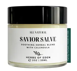 Herbs of Eden Calendula Salve | Herbal Balm with Comfrey, Yarrow, Plantain & Chamomile | Organic Eczema & Dry Skin Relief for All Ages | USA Made