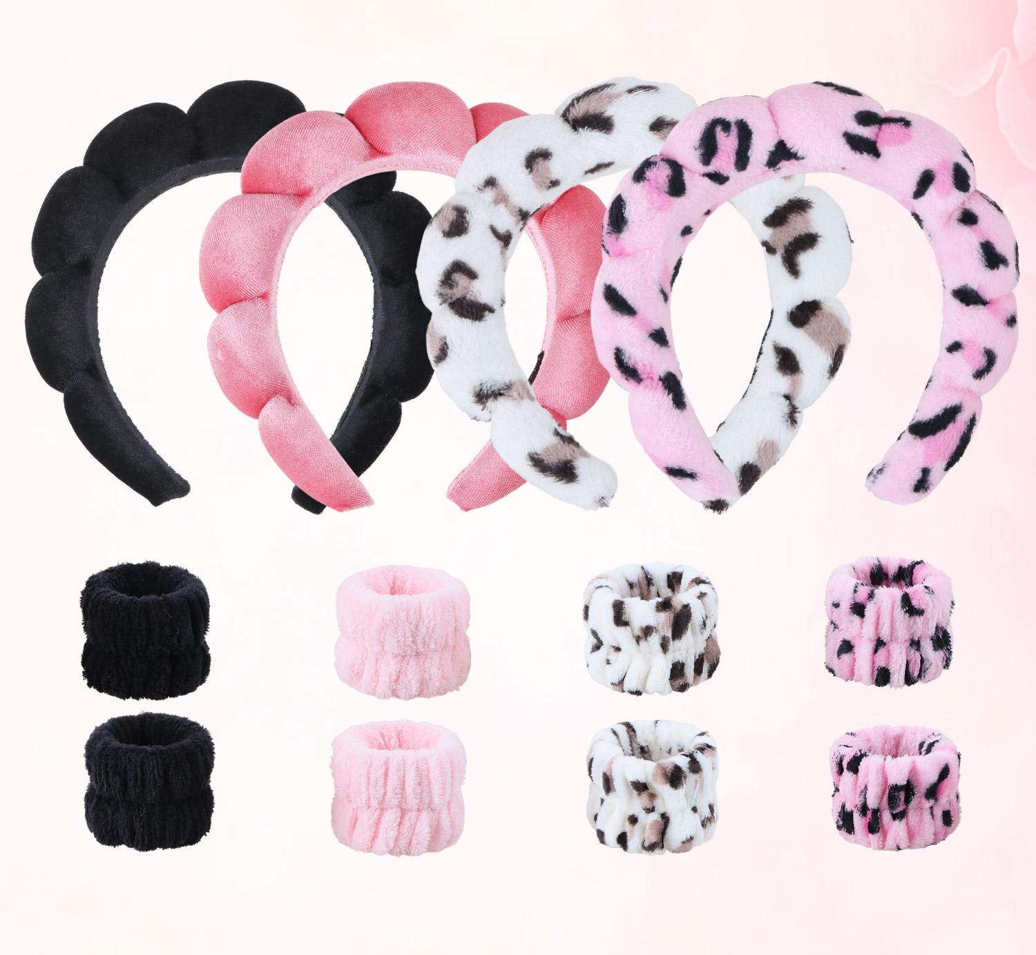 GOOGOO Bubble Skincare Headbands with Face Wash Wristbands for Women and Teen Girl, Spa Headband and Wristband Set,for Makeup and Skin Care#Greenish#TikTokShopSpringGlowUp