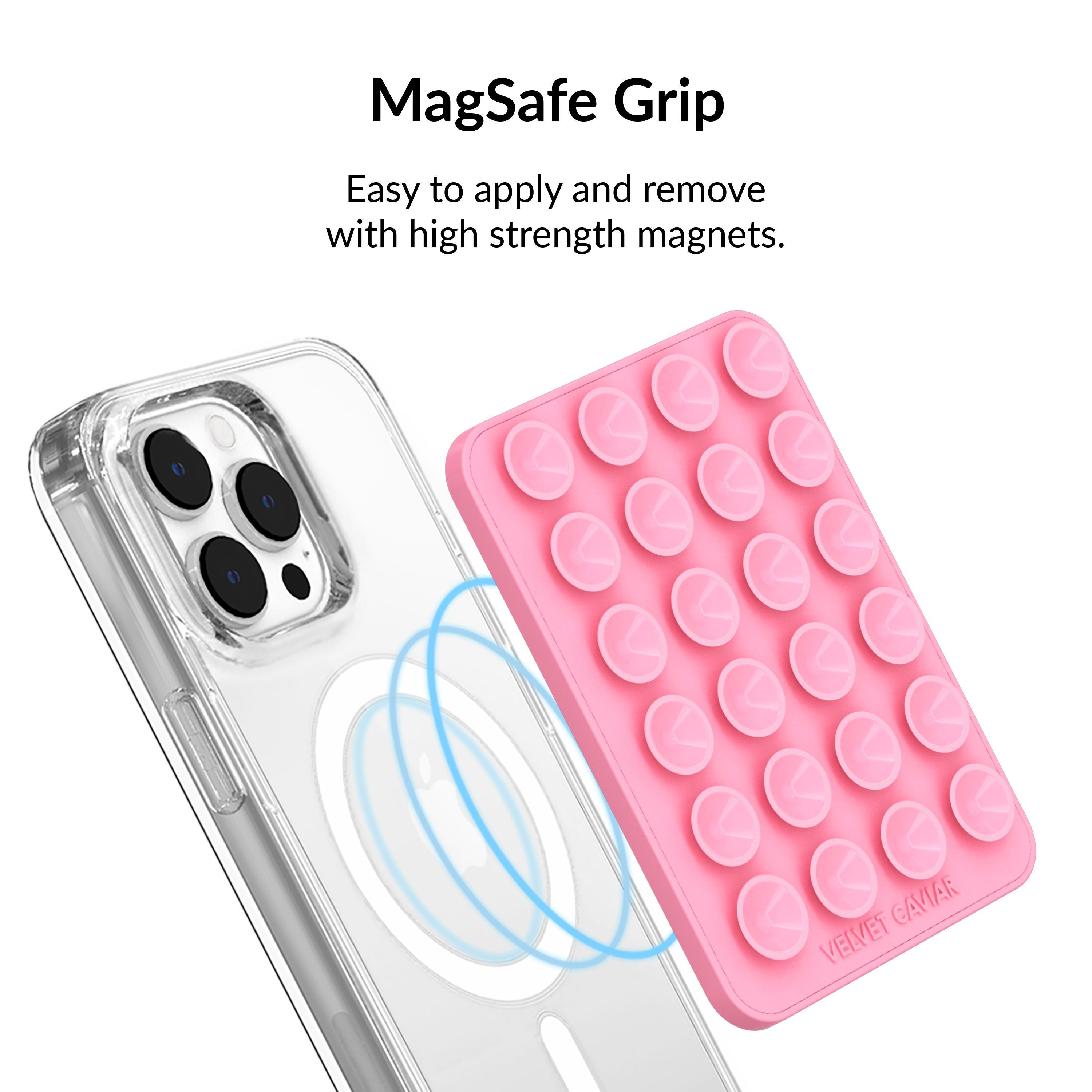 Velvet Caviar Pink MightyGrip MagSafe Mount - Suction Cup Phone Case Mount Compatible with MagSafe Devices Only - Magnetic Silicone Sticky Phone Grip