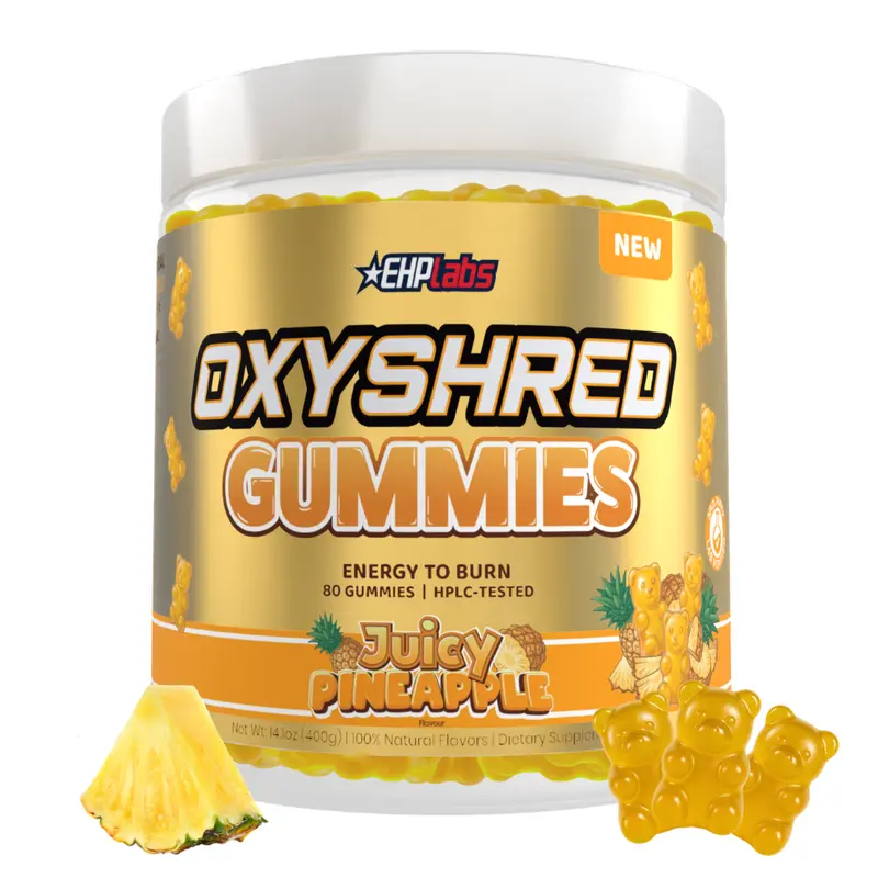 OxyShred Energy Gummies - Energy Boost & Focus Support On the Go - 100mg Natural Caffeine + L-Carnitine - Zero Added Sugar, Vegan & Gelatin-Free - Energy Chews for Adults