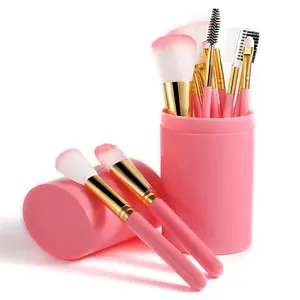 12 Pcs Professional Makeup Brush Set with Soft Synthetic Bristles - Foundation, Blush, Eyeshadow Brushes - Includes Portable Travel Case for Makeup Artists On the Go