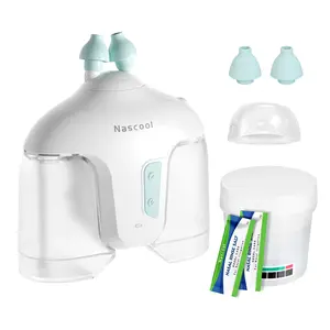 Nascool Electric Nasal Irrigation Device with 50 Salt Packets, 2 Modes Nose Cleaning System with Self-Cleaning & Auto Waste Tank, Easy Daily Care and Deep Cleansing