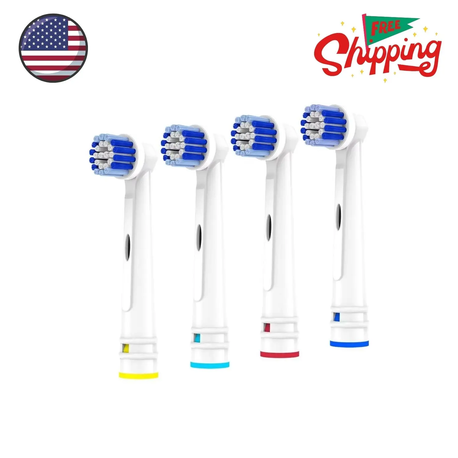 Replacement Toothbrush Heads Compatible with Oral B Braun, 4 Pack
