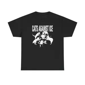 Cats Against Ice T-Shirt, 100% Cotton Unisex Crewneck, Y2K Graphic Tee