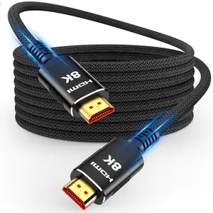 8K 2.1 50 FT Long Fiber Optic HDMI Cable, Unidirectional 48Gbps High-Speed HDMI Cables Cord, 4K 120Hz 144Hz Compatible for TV/Laptop/PS-5/X-box/Projector/Entertainment/Sound System & More