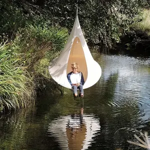 Hanging Hammock Chair with Stand, Outdoor Hammock Tent Bed for Backyard, Garden & Patio, Portable Camping Hammock Swing for Family Relaxing, Glamping & Outdoor Travel