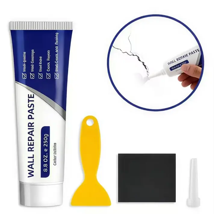 Drywall Patch Repair Kit - 250g Quick-Drying Compound, 50% Off Crack Sealant Adhesive Caulk for Homeowners & DIY Users, Hole Fixer for Indoor Repairs & Outdoor Waterproof Sealing, Fixes Holes, Paste+Sealant