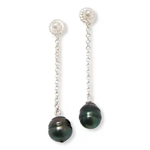 Mine Finds by Jay King South Sea Cultured Pearl Sterling Silver Drop Earrings
