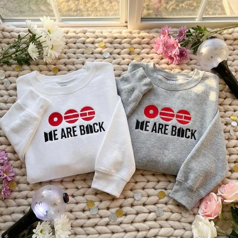 [SHIP FROM US] Bangtan Army Concert, Embroidered We Are Back Sweater, Borahae Hoodie