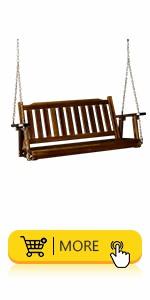 VINGLI Heavy Duty 660 LBS Wooden Swing Frame with Extra Bottom Connection Board, Upgraded A-Frame Porch Swing Bench Stand for Indoor & Outdoor (Rustic)