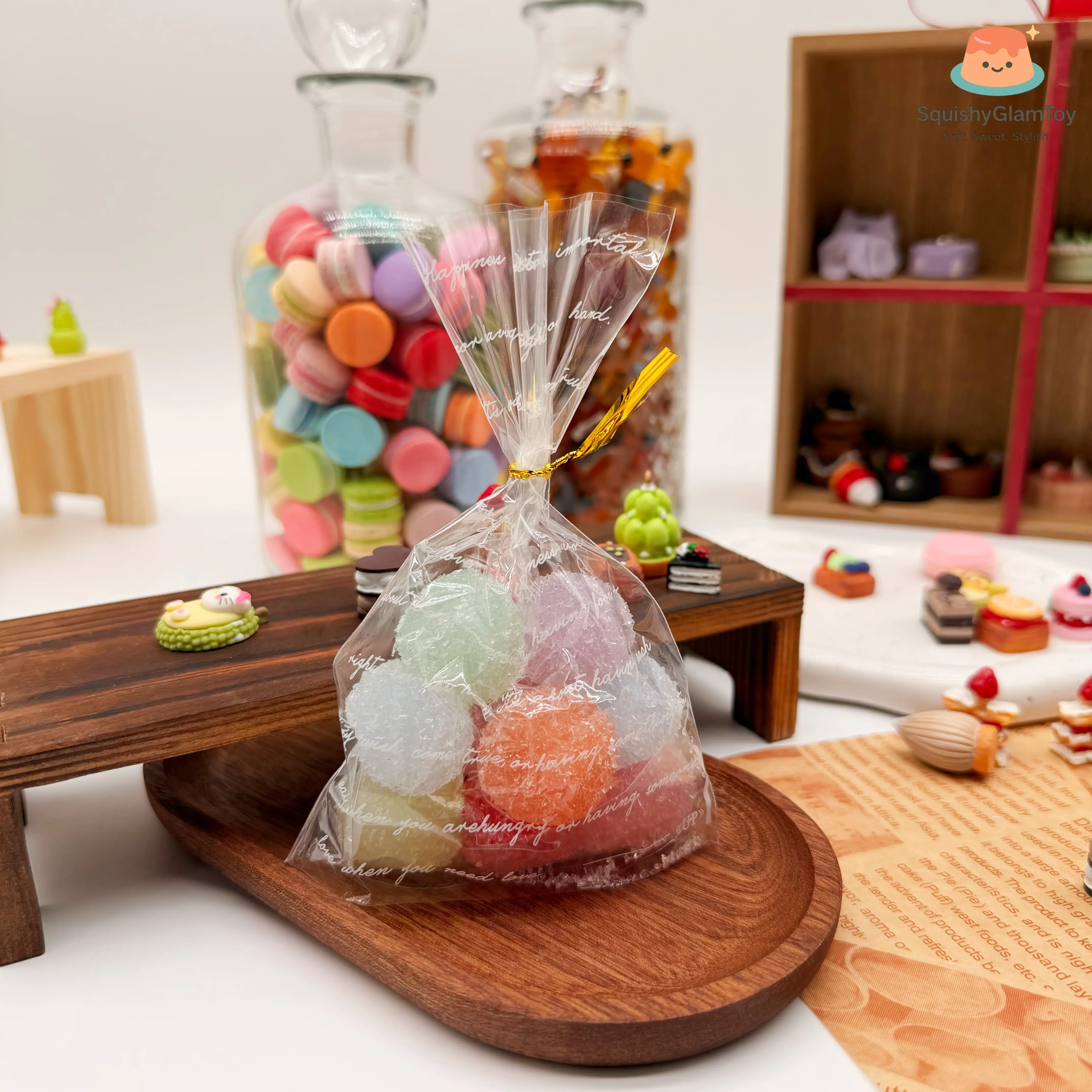 SquishyGlamToy Assorted Frosted Sugar Gummy Squishy Bag Crystal Candy Mix | Sugar-Coated Look | Taba Squishy | Soft Slow Rising