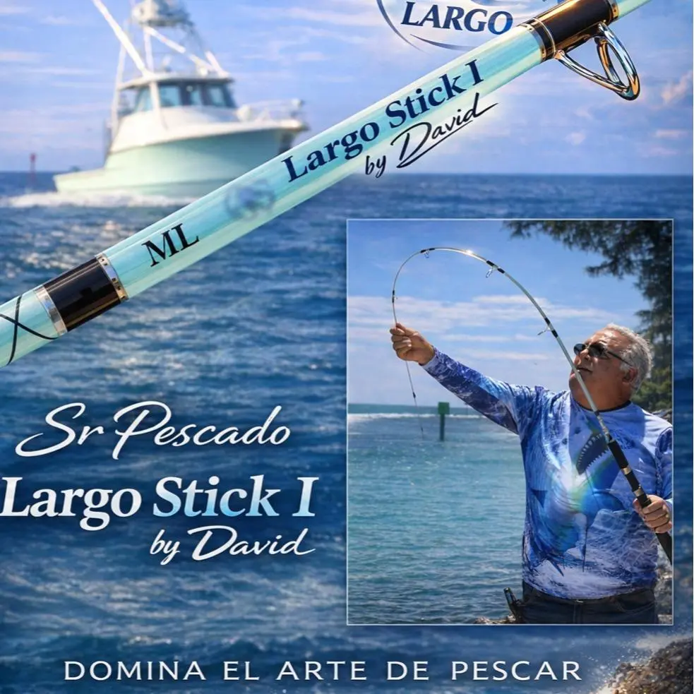 Largo Stick I Spinning Fishing Rod 7ft 1 Piece 7 Guides Medium Light Fiberglass Saltwater Fishing Durable Portable Strong Heavy Duty Rods