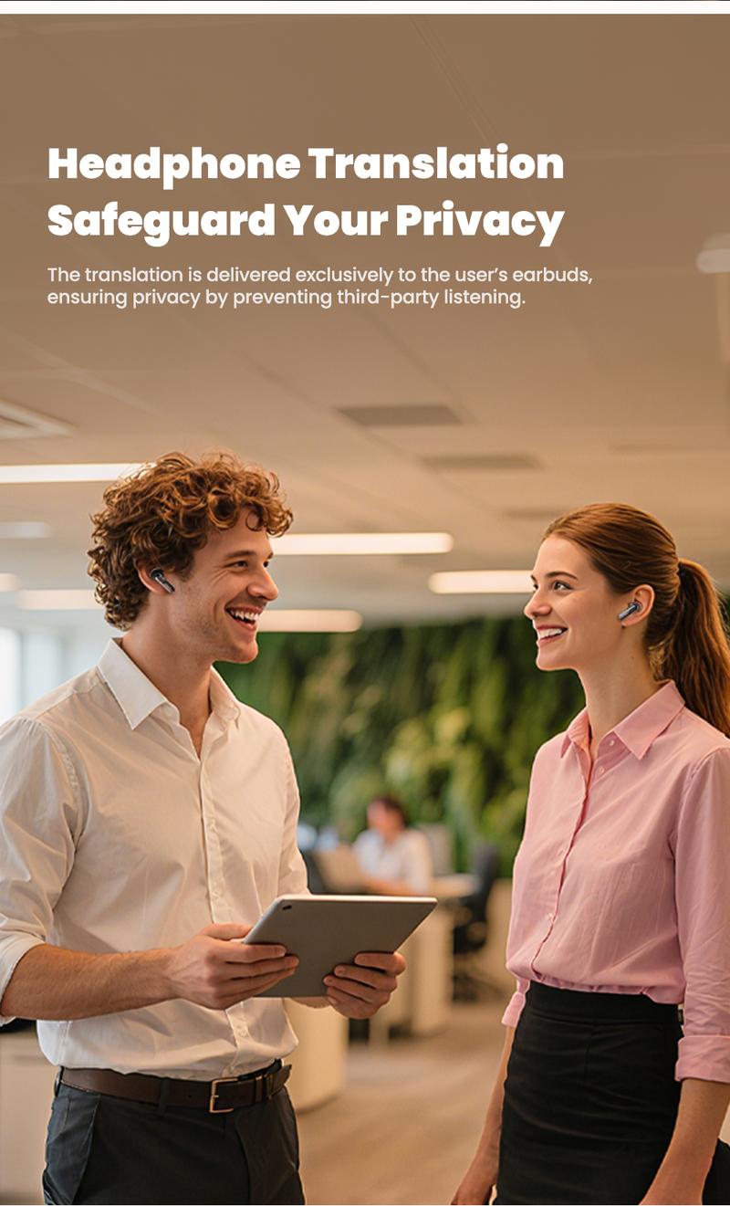 HTC NE60 TWS AI Translator Earbuds, Wireless Bluetooth 6.0, Supports Real-Time Translation in 134 Languages, IPX5 Waterproof, Hi-Fi Sound Quality, Suitable for Exercise, Meetings, Studying