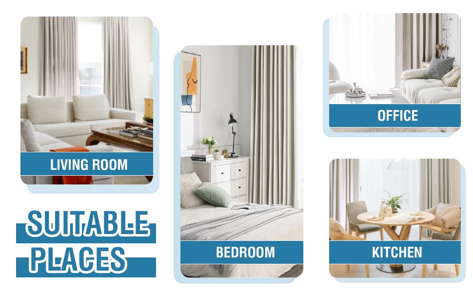 H.VERSAILTEX 100% Blackout Patio Curtains Thermal Insulated Curtains for Sliding Door Extra Wide Window Panels Full Light Blocking Grommet Curtains with Black Liner