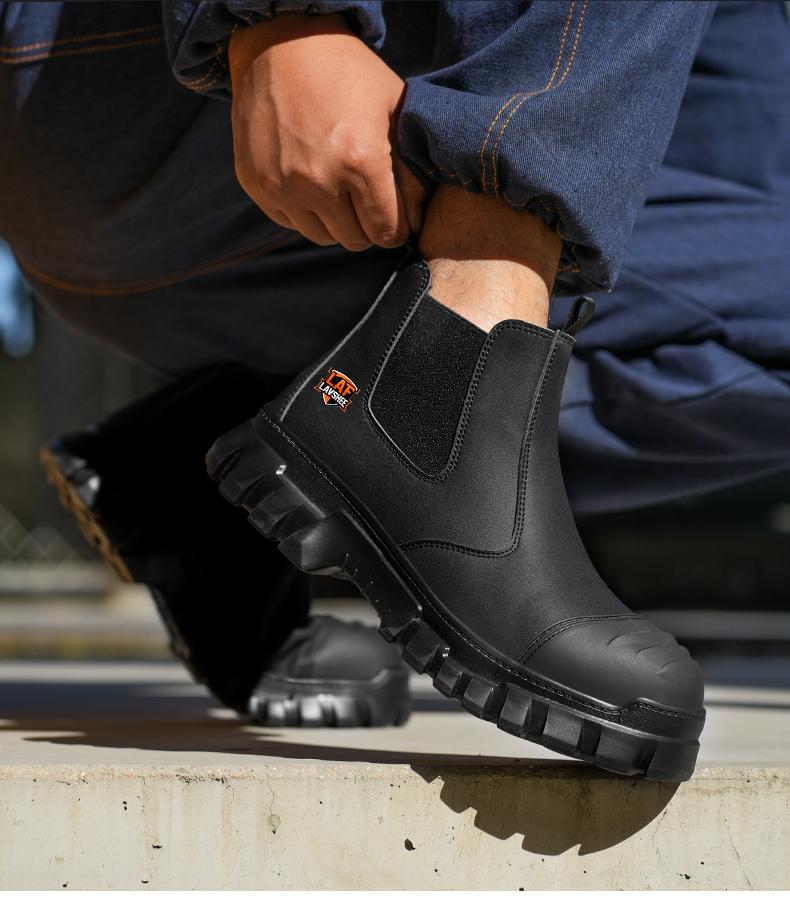 Lightweight steel toe brown anti slip work shoes - splash proof, smash proof, puncture proof, breathable safety shoes SpringStatements