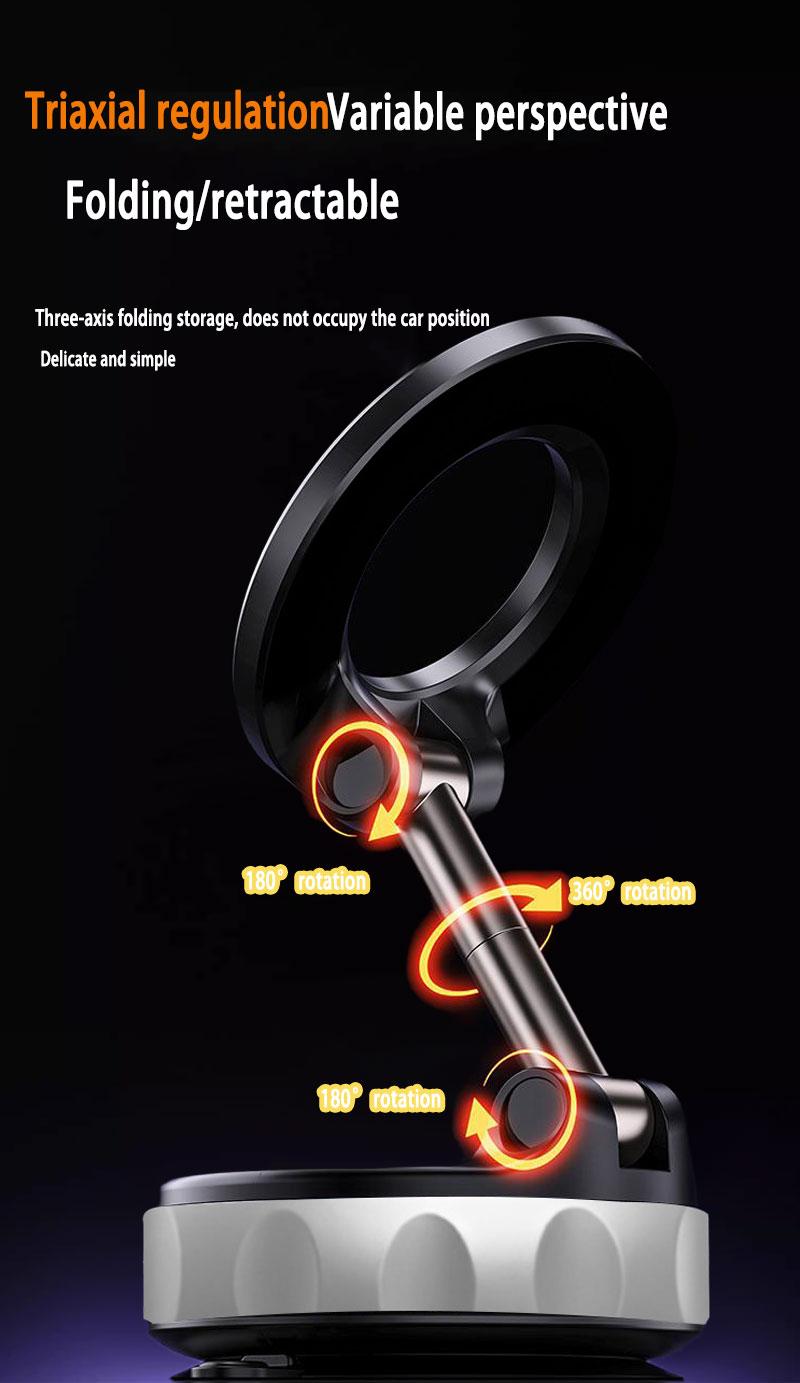 360° Rotating Magnetic Car Phone Holder – Strong Adsorption, One-Pull Pickup, No Interior Damage, Universal Mount Anywhere