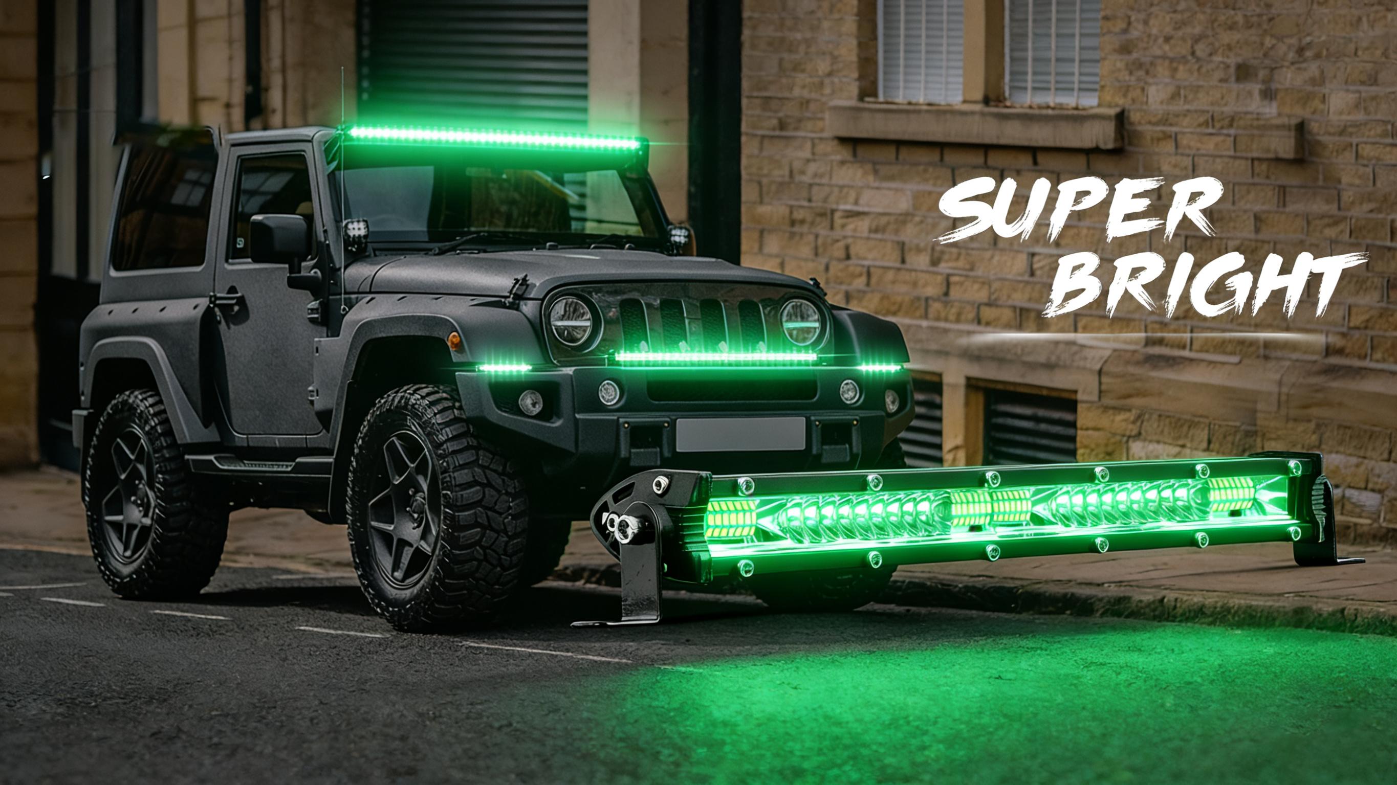 20 Inch LED Light Bar Chips Yellow Beam Curved Single Row Thin Fog Light Spot Flood Combo High Power LED Driving Lights Off Road Lights for Trucks SUV UTV ATV Truck Van 4x4 Boat