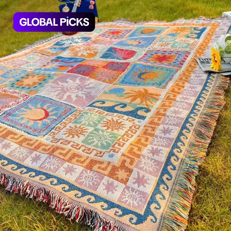 Outdoor Blanket, Camping Supplies, Lightweight Picnic Mat, Picnic Essentials, Portable Thick Beach Blanket, Courtyard Garden Tent Mat, Washable Warm Tear-Resistant Leisure Blanket Tablecloth