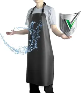 Waterproof Apron with Comfortable Adjustable Bib Rubber Vinyl Dishwasher Heavy Duty Apron for Men Women Dishwashing Vammcht