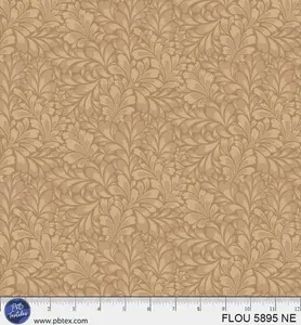 Flourish Tan Leaves – 43/45" Wide – 100% Cotton – P&B Textiles