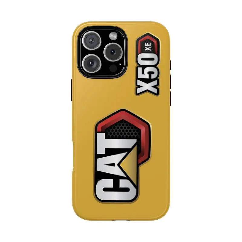 Dual-Layer Durable Silicone Cover & Polycarbonate Smartphone Shell, Shockproof Protective Accessory with Caterpillar Logo for iPhone 11-17 Pro Max/Plus, Samsung Galaxy S23-25 Devices