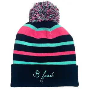 Vapor Wave Pom Top - Beanie
