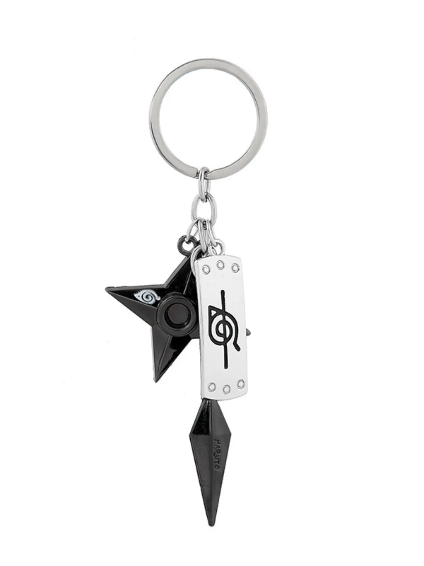 Anime Ninja Village Keychain, Metal Shuriken Kunai Pendant, Fan Cosplay Accessory, Casual All-Seasons Keychain, Plain Style, Keychain Charm, Metal Keychains, Key Charms