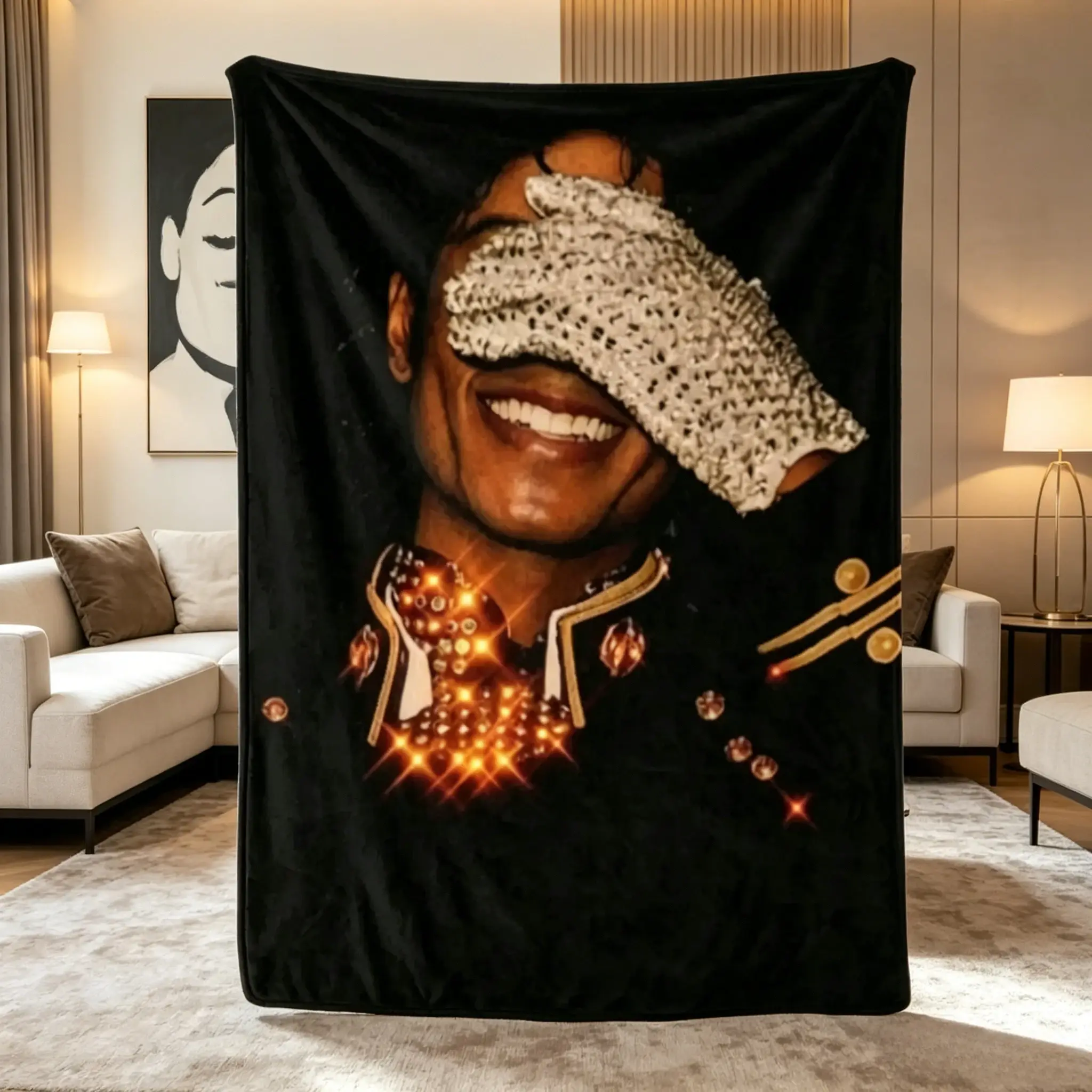 Michael Jackson Superstar Flannel Blanket, Soft Cozy Throw Blanket, Music Legend Fan Blanket for Sofa Bed, Aesthetic Gift