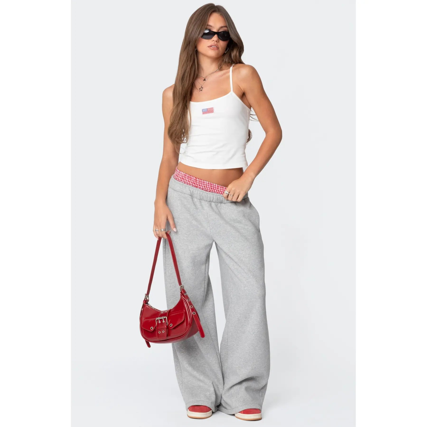 Gingham Boxer Detail Sweatpants