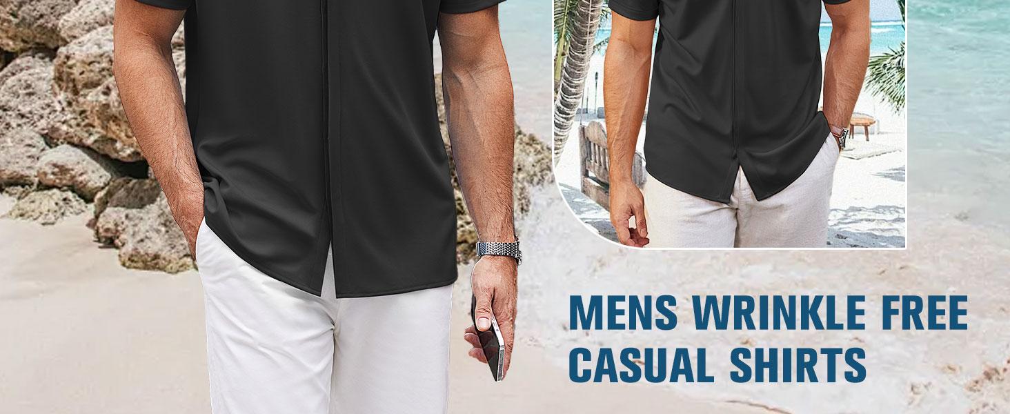 COOFANDY Fall Outfits  Thin Men's Shirt Wrinkle Free Dress Shirt Long Sleeve Button Menswear Stylish Casual