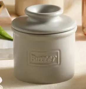 Matte Stone Cafe Butter Bell Crock