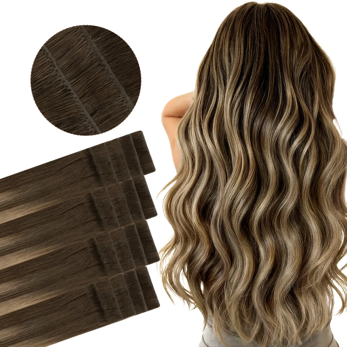 4/27/4-Balayage Chocolate Brown to Caramel Blonde