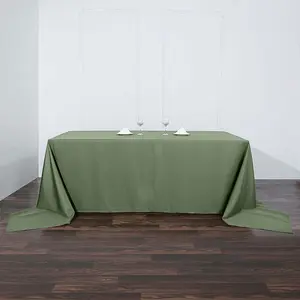 Polyester Rectangle Tablecloth 90"x156" Olive Green with Seamless Finish