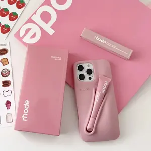 Rhode Fashion Silicone Phone Case with Lip Gloss Slot for iPhone 11-17 Pro Max - Soft Grip, Shock-Absorbing, Slim Design