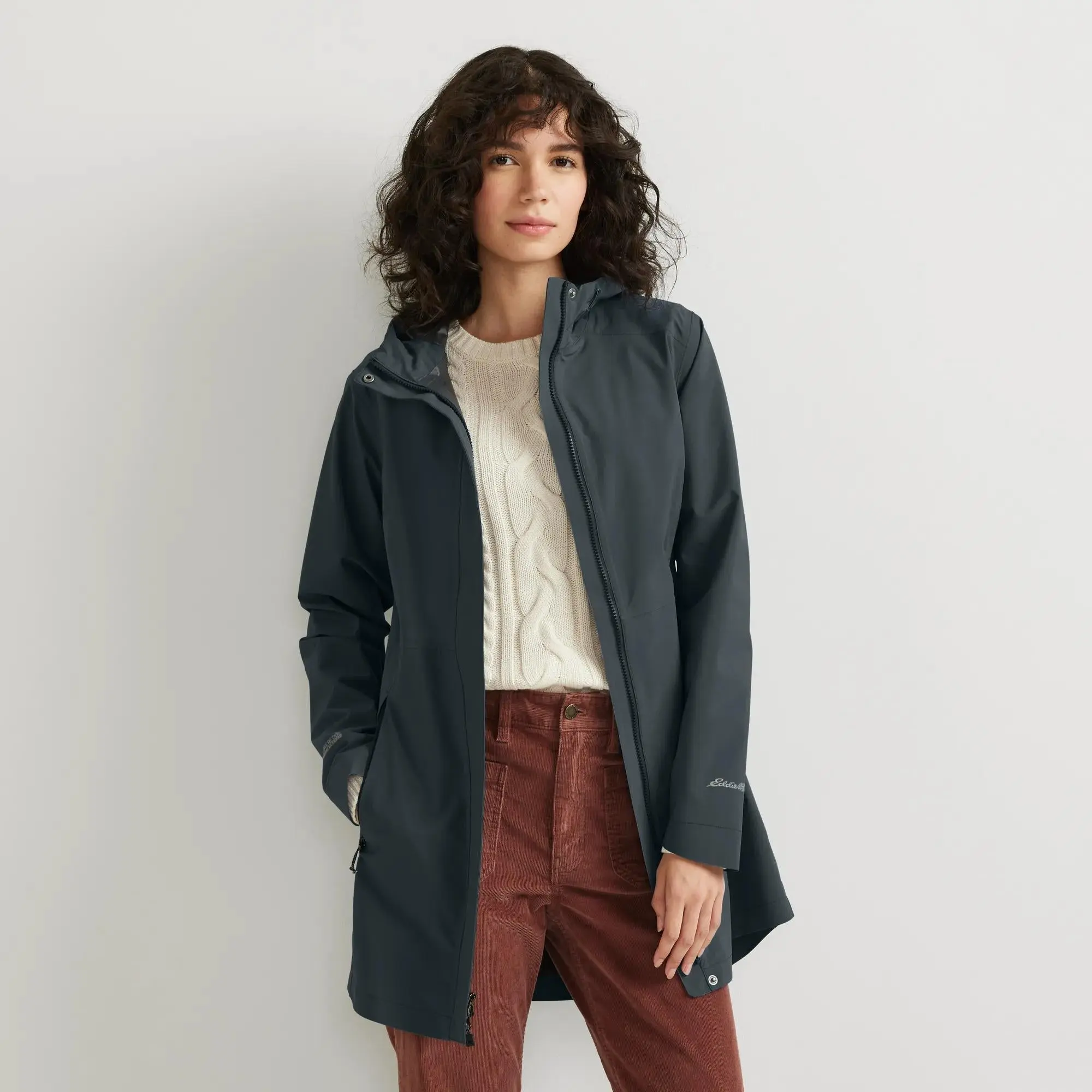 Eddie Bauer Women's Cloud Cap Waterproof Stretch Hooded Rain Parka Waterproof Hooded Stretch Everyday Wear