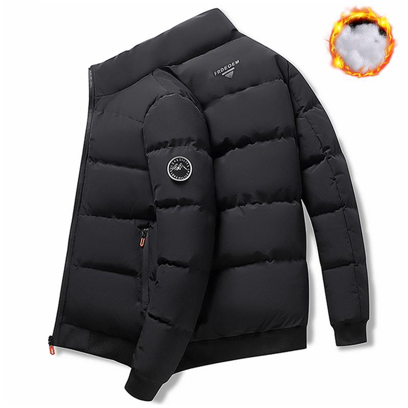 Men's Winter Jacket Full Zip & Stand Collar - Windproof Coat, Skiing, Outdoor Activities Casual Wear - Ideal Cold Weather Gift for Husband, Men's Winter Jacket