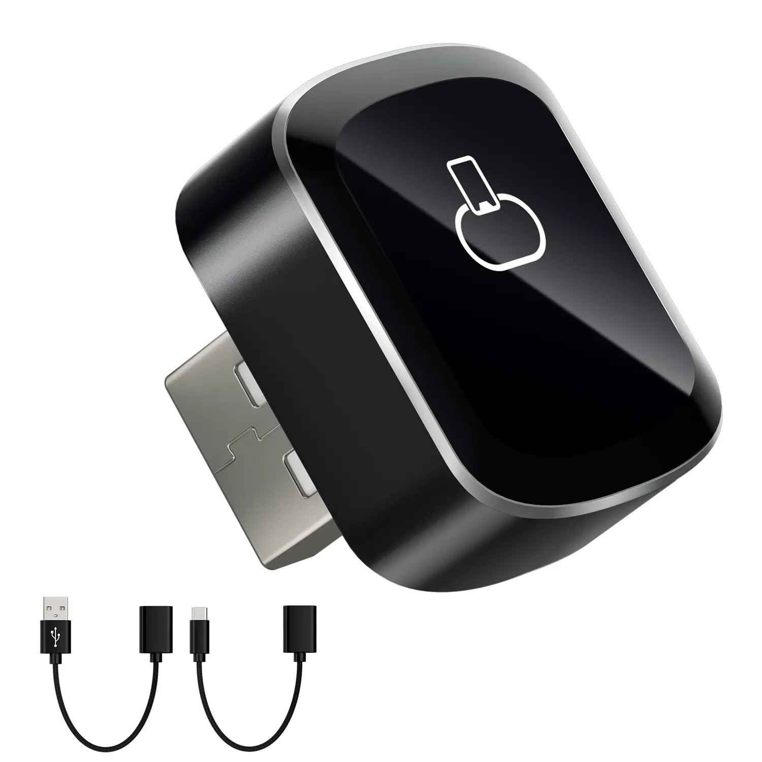Mini Wireless CarPlay Adapter, Plug-and-Play 0-Delay Car Electronics for iPhone & Android, Portable Wireless CarPlay with Touchscreen Display
