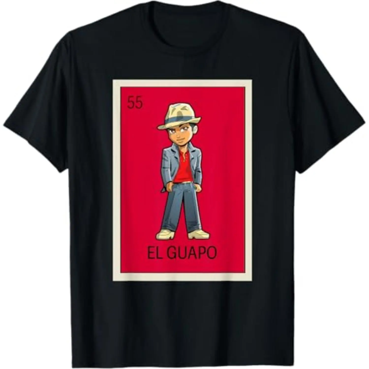 Unisex Crew Tee Mexican Lottery Designs Mexican El Guapo Handsome Man T-Shirt