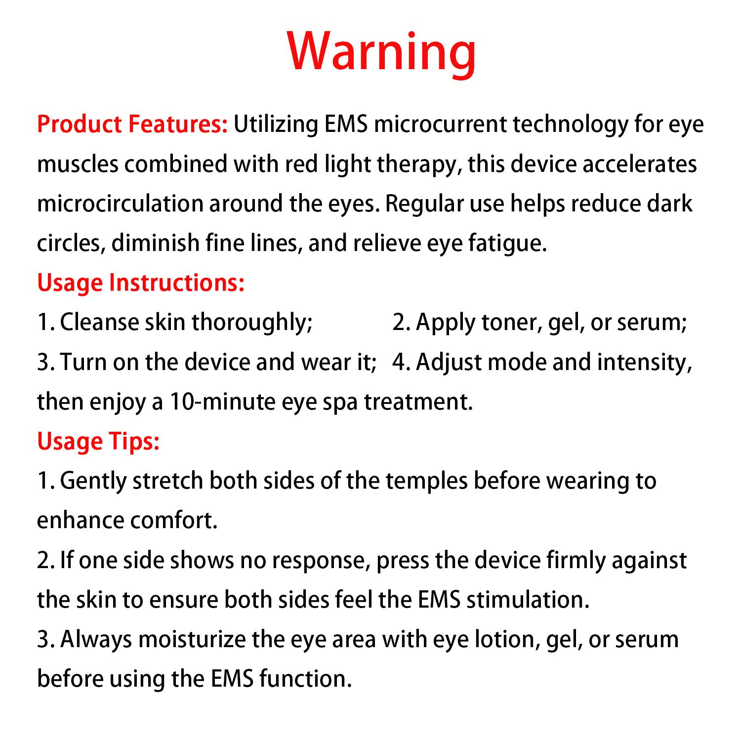 Under Eyes Red Light Therapy Eyelift Massager Glasses,Microcurrent Eye face led red light Beauty Device under Eye Massager Eyes Bag Remover for Reduce Dark Circles Puffiness Wrinkles Relax Eye Strain