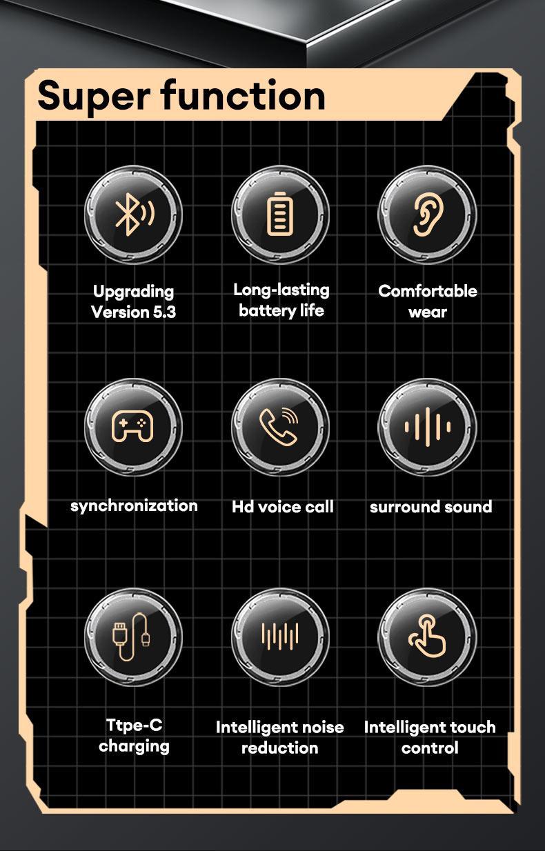 New HY-T26 X15 Pro Earphone Wireless Bluetooth 5.4 OWS Waterproof Sport Headsets Noise Reduction Headphones With Mic Earbuds