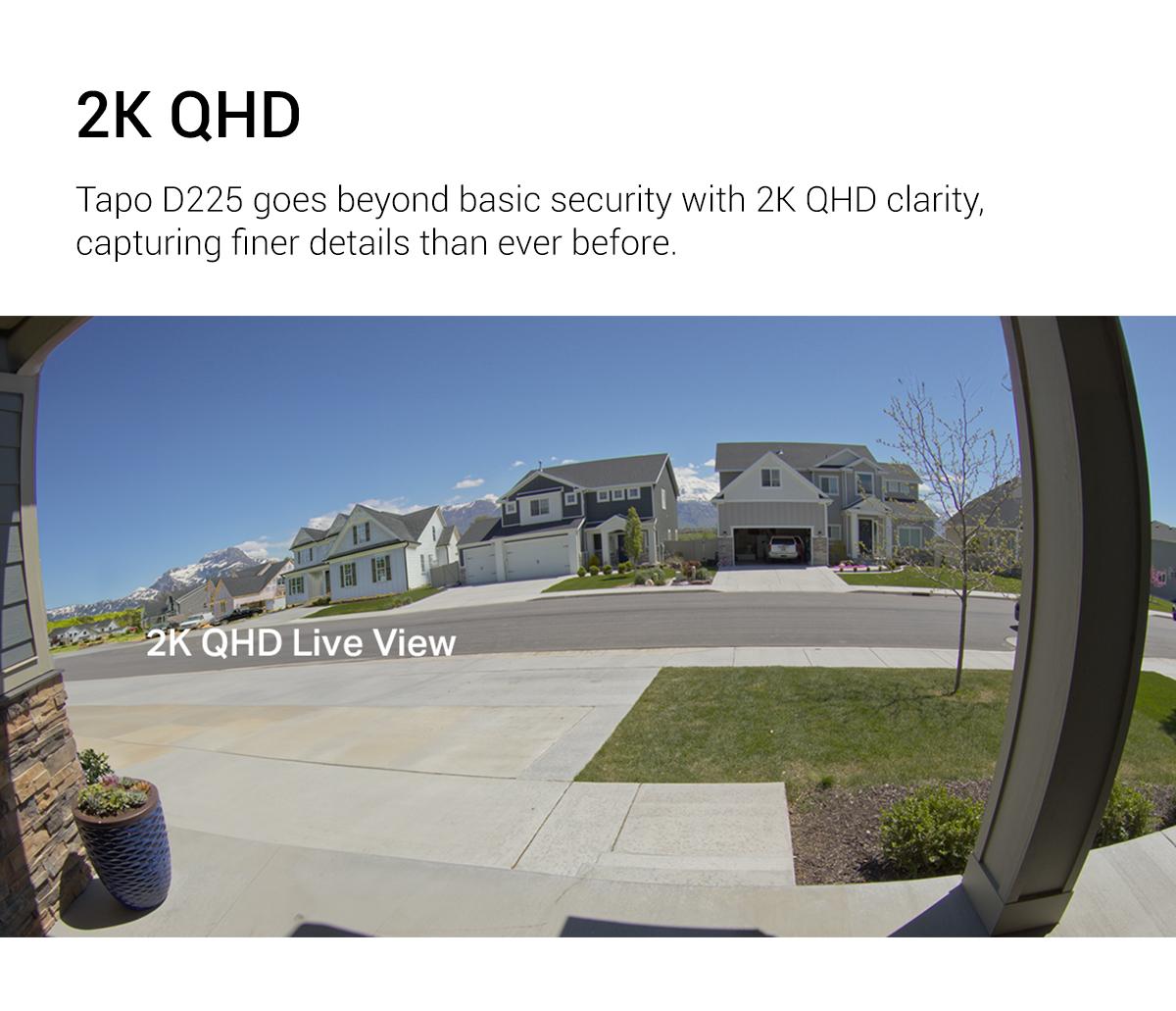 TP-Link & Tapo D225 Smart Video Doorbell Camera with Chime | 2K QHD, 180° Head-to-Toe View, Battery or Hardwired, Color Night Vision, FREE Person/Package/Vehicle AI Detection, Ring-Call, 24/7 Local Storage(No Monthly Fee) Home Security System