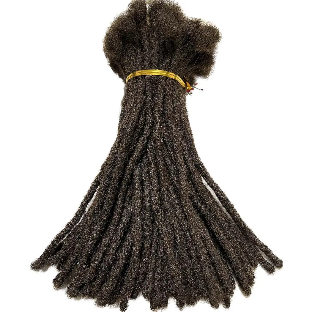 MXIRE 0.6cm Width 100% Human Hair Extensions, Handmade Air Fusion Locs Hairstyles, Coily Afro Kinky Multi-Size, Natural Look, Bleach & Dye Ready Permanent for Women (4-12 Inch), Real Human Hair, 10-60 Braids