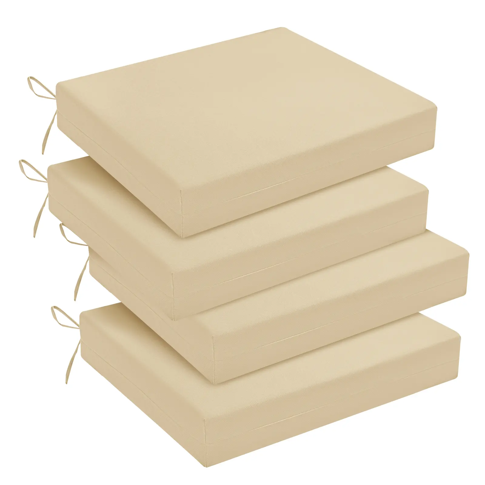 【Back to School】Downluxe Outdoor Chair Cushions for Patio Furniture, Water-Resistant Square Corner Patio Chair Cushions with Ties, High Density Foam Outdoor Seat Cushion, Perfect Home Decor, 18.5" X 16" X 3",dorm essentials,home essentials