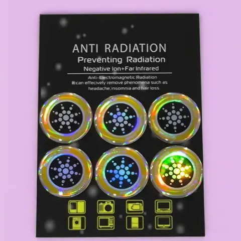 6pcs Gold Silicone Quantum Shield EMF Reducer Stickers - 96.43% Effective Protective Accessory, Reduces Radiation for Phones/Laptop & Other Devices, Home Festive Party Gift Option