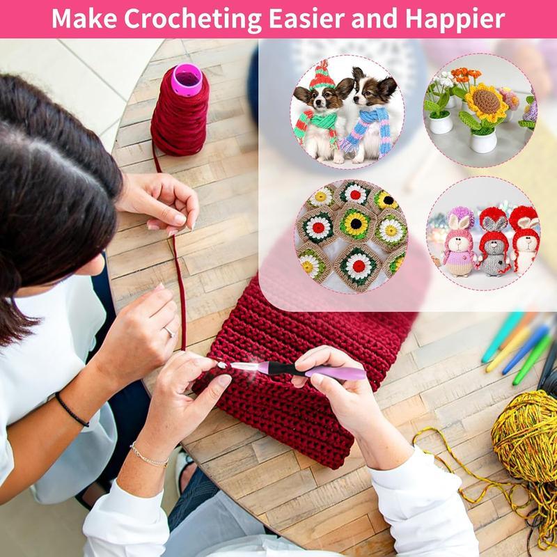 Ultimate Glow Crochet Kit: 11 Interchangeable Light-Up Hooks, Rechargeable & Portable Ergonomic Handle for Comfort, Includes Case for Easy Storage