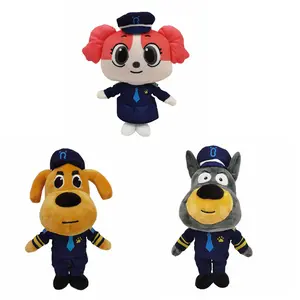 Hot Sheriff Labrador Dog Plush Toy Security Sergeant Labrador Wolf Dog Cartoon Doll Boys Girls Soft Stuffed Toys Children Gift