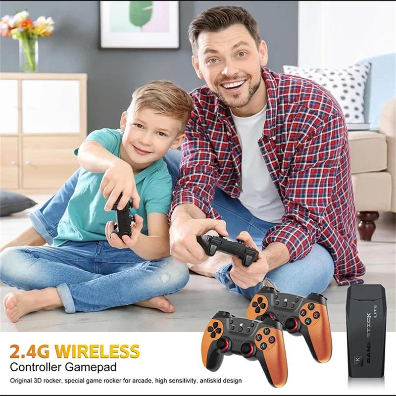 X2 PRO Retro Game Stick 4K Console with 58000+ Games 41 Classic Emulators Plug & Play HDMI 64GB/128GB Dual 2.4G Wireless Controllers for TV Home Entertainment Party Fun