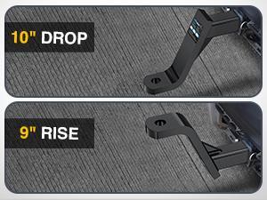 Nilight Trailer Hitch Ball Mount with 5/8" Hitch Pin Clip Fits 2 Inch Receiver Square 7500 lbs 10" Drop 9” Rise 1” Hole Gloss Black Powder Coat