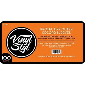 Vinyl Styl® VS-P-006 12 Inch Outer Record Sleeves - Open Top - 100 Count - (Clear)  [BAGS / SLEEVES] Large Item Exception , Audiophile